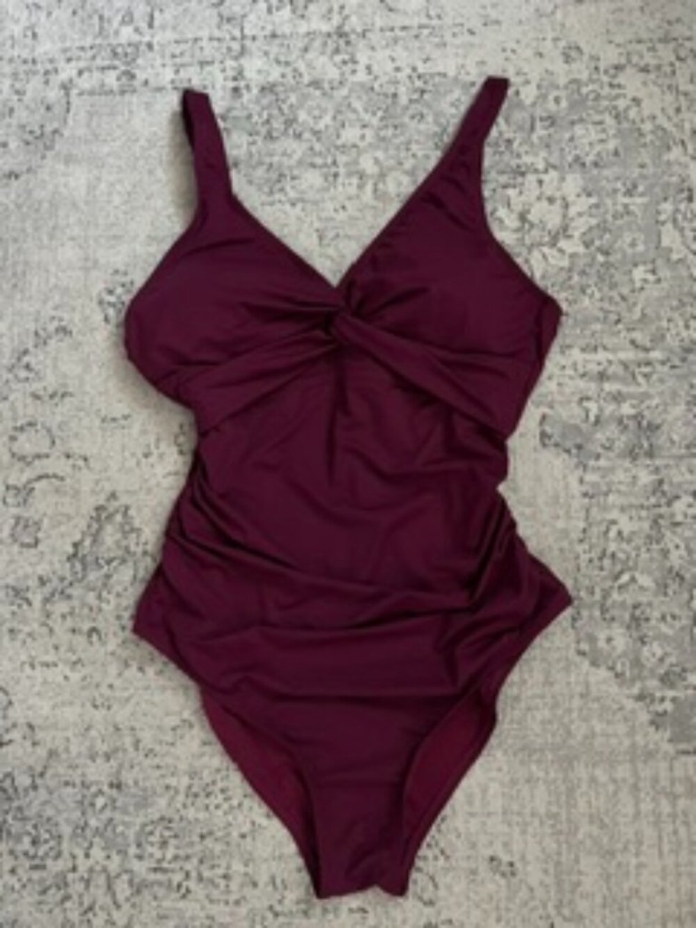🧡3/$15 Holipick Maroon V-Neckline One Piece Swimsuit Adjustable Straps L
